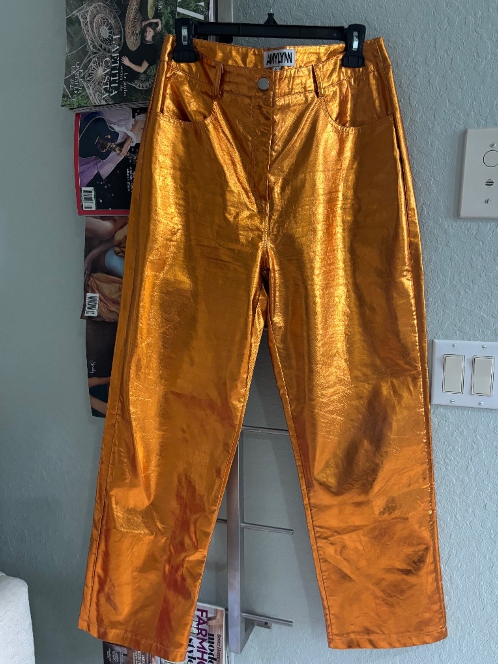 Amylynn Metallic Orange Pants